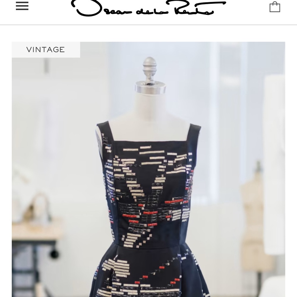 Vintage Oscar de la Renta 2007 enamel embroidered